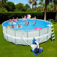 Каркасный бассейн Intex 28334, 549 х 132 см., песочный фильтр с хлоргенератором